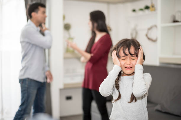 istock The girl was crying because parents quarrel 860597734