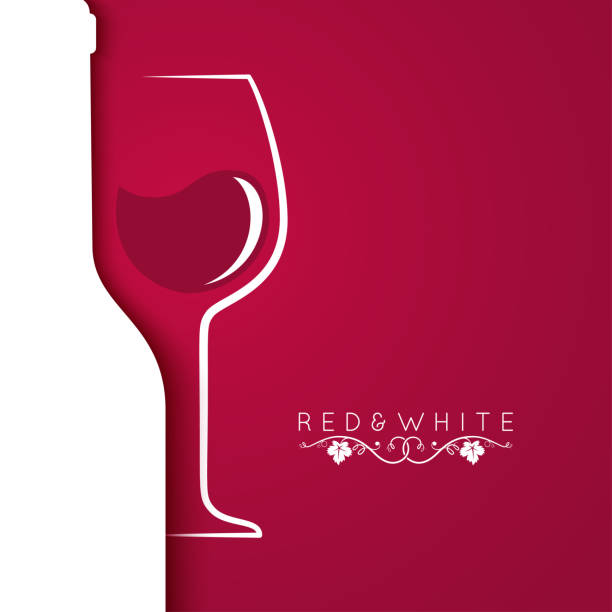 wine glass logo menu design background vector art illustration