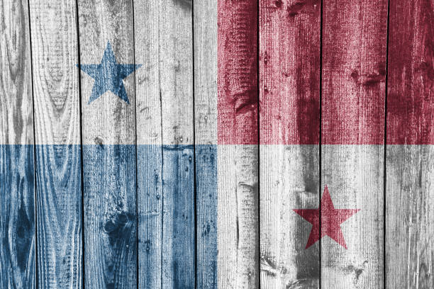 istock Flag of Panama on weathered wood 860610876