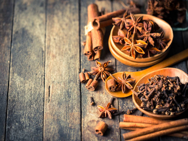 istock Aromatic spices on the wooden table 860614158