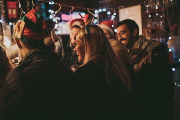istock Friends on Christmas market 860624246