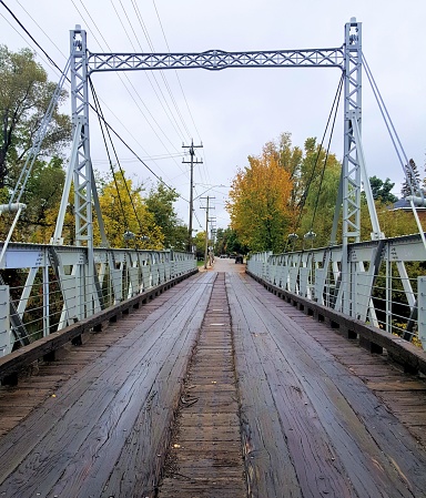 AN OLD BRIDGE ON A RAINY DAY IN PERTH ONTARIO CANADA