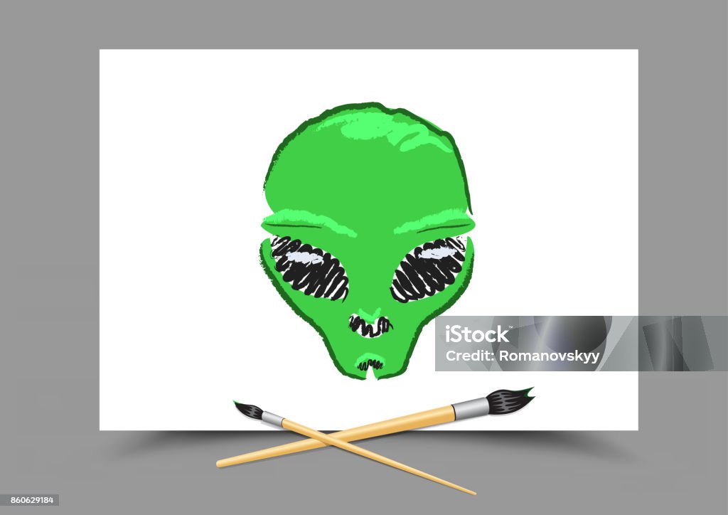 Vetores de Desenho De Alien Em Papel Branco e mais imagens de Alienígena -  Alienígena, Animal, Aprender - iStock