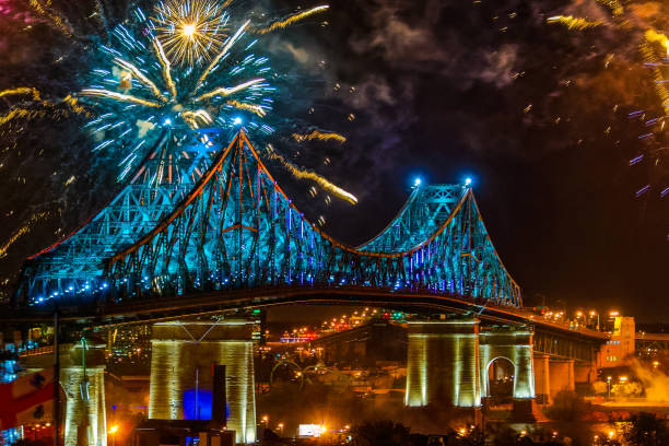 istock Montreal-375th-celebration-Jacques-Cartier Bridge 860635244