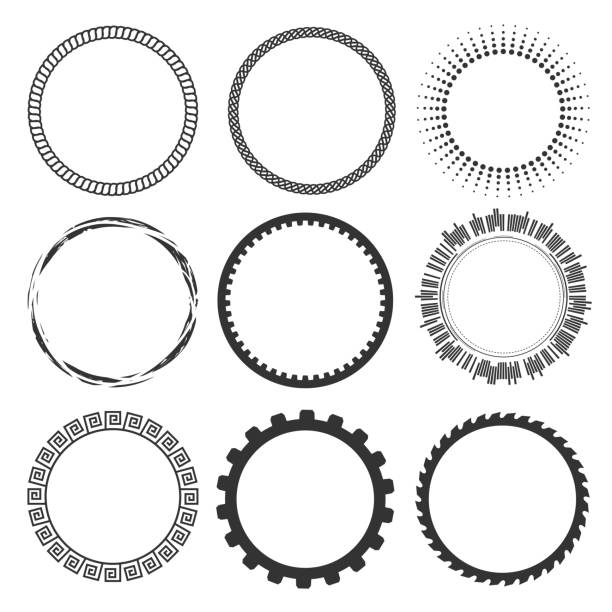 ilustrações de stock, clip art, desenhos animados e ícones de different round frames - frame circle scroll shape ornate