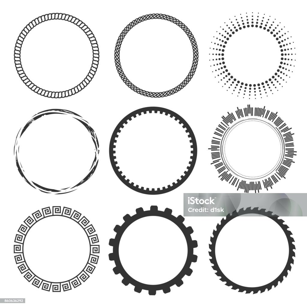Frame Inner Round Different Round Frames Stock Illustration - Download Image Now - Circle ...