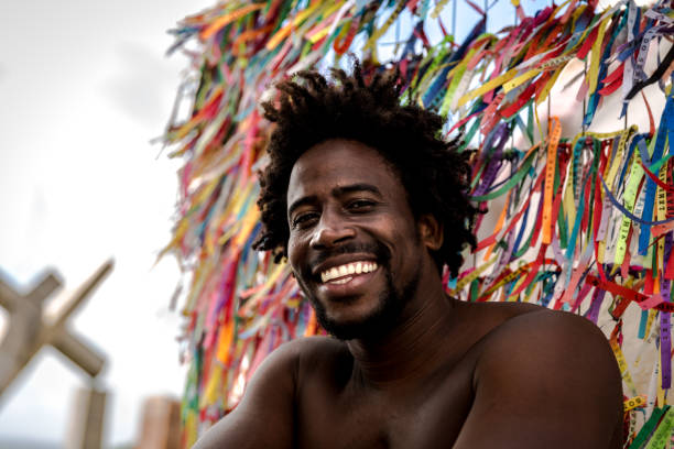 Handsome Brazilian African man in Salvador, Bahia People collection gabon stock pictures, royalty-free photos & images