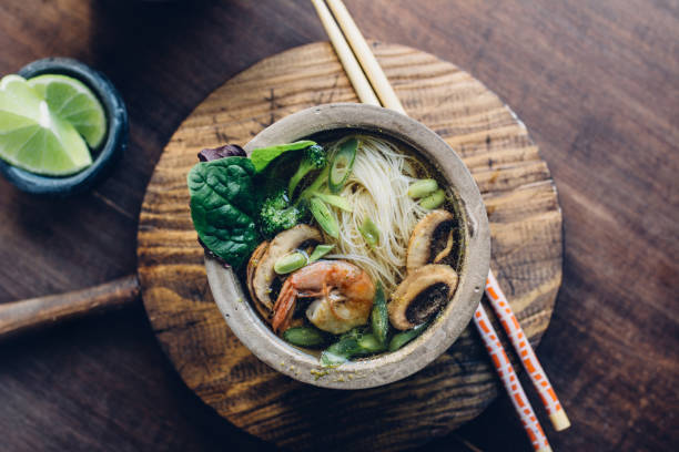istock Bowl of Asian Noodle Soup with chopsticks 860641506
