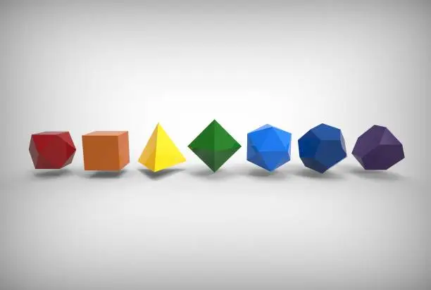 Photo of 3d rendering of platonic solids