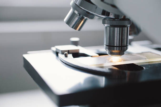 istock Close-up shot of microscope 860646908