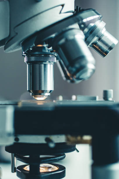 istock Close-up shot of microscope 860649246