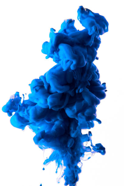 istock Acrylic colors and ink in water. Abstract frame background. Isolated on white 860650578