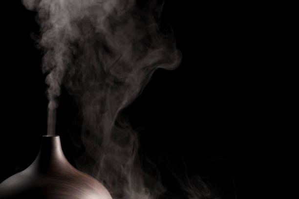 istock Alternative spa therapy device. Electric essential oil aromatherapy diffuser producing vapor. 860650770