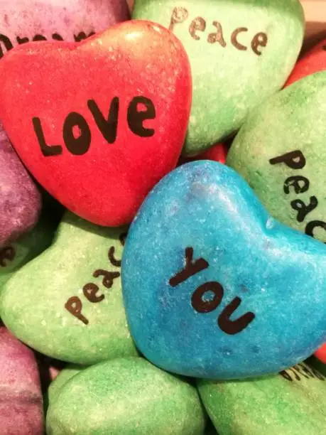 Colored rocks with messages