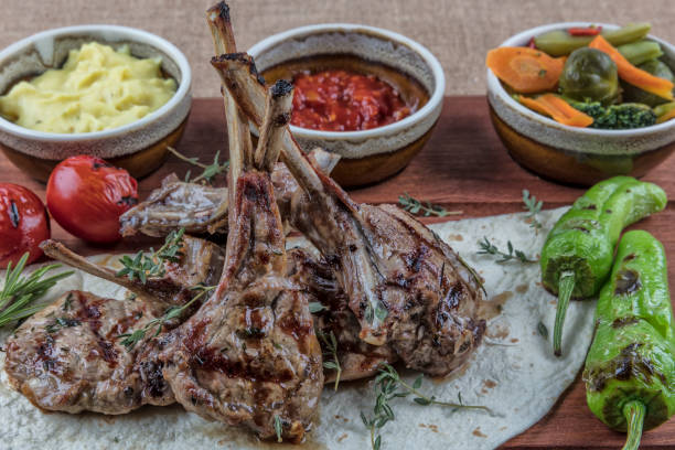 kotlety jagnięce - rack of lamb chop cutlet food zdjęcia i obrazy z banku zdjęć