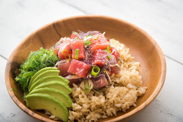 istock ahi poke bowl on brown rice 860669970