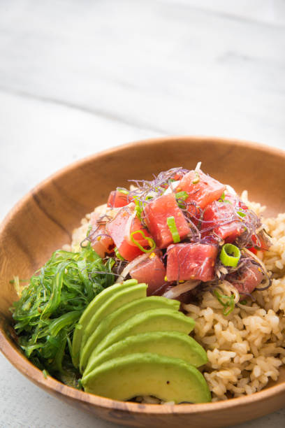 istock ahi poke bowl on brown rice 860670422