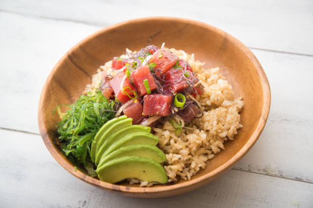 istock ahi poke bowl on brown rice 860675522