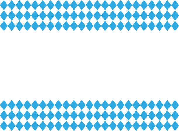 октоберфест клетчатый фон и баварский флаг шаблон - oktoberfest stock illustrations