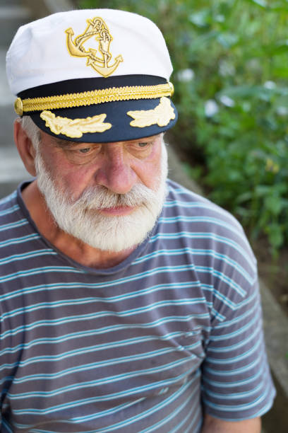 istock Man with a white beard and a sailor's hat. 860701878