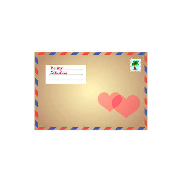 почтовая открытка, конверт сердце на день святого валентина. иллюстрация вектора - bicycle racing bicycle isolated red stock illustrations
