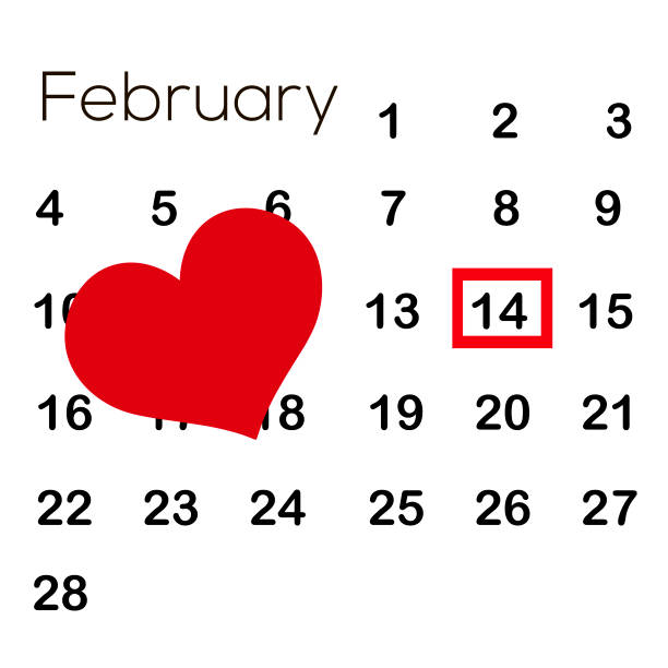 istock Calendar with red heart. Valentine's day. February 14. Vector. 860707226