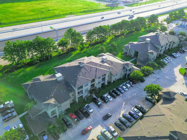istock Aerial view typical apartment complex in Texas, USA 860710518