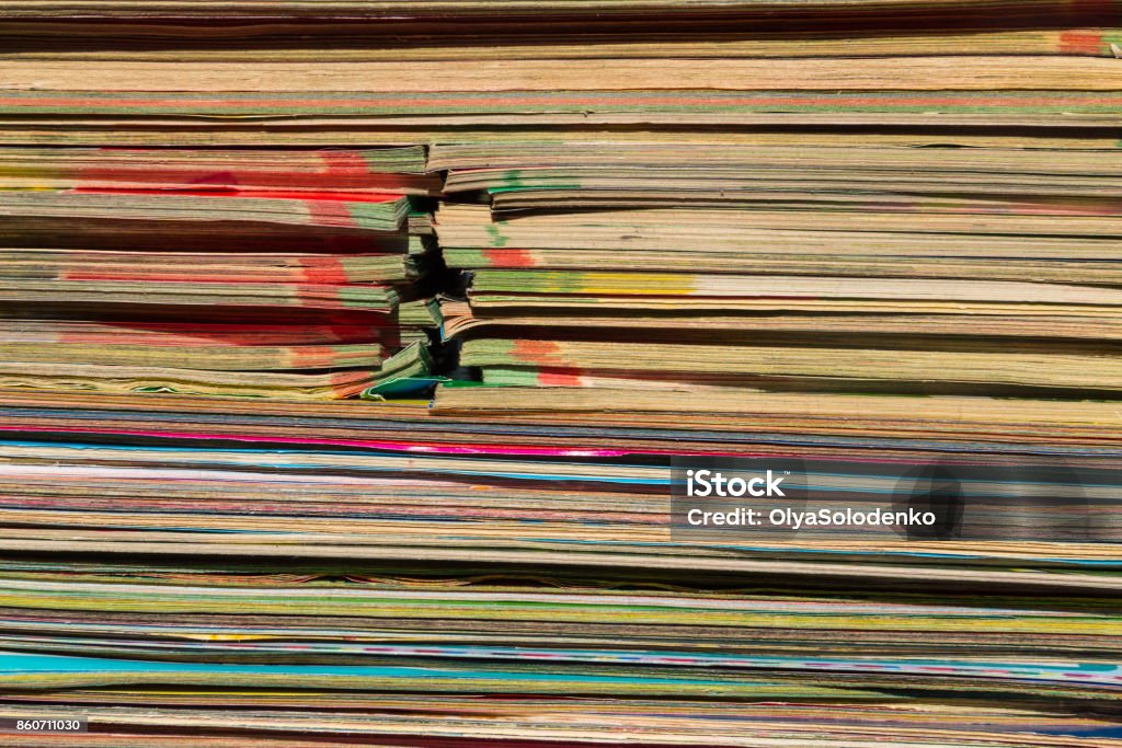 Stack of the old journals for background Abstract Stock Photo