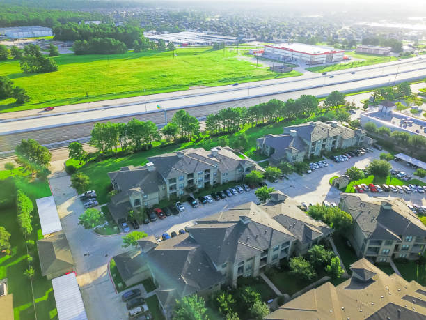 istock Aerial view typical apartment complex in Texas, USA 860711212