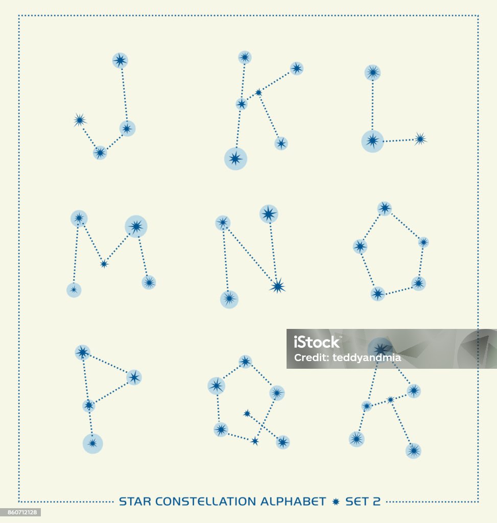 Constellation Letters Generator Star Constellation Alphabet Letters Font Set Stock Illustration ...
