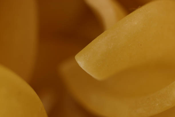Spiral Pasta Yellow Macro Closeup