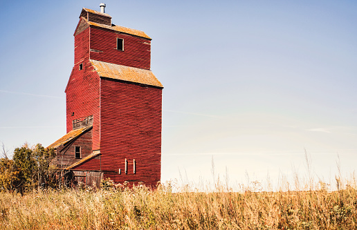 Red vintage grain elevator