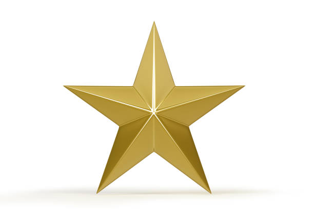 istock Golden Christmas Stars Isolated on White Background 860731546
