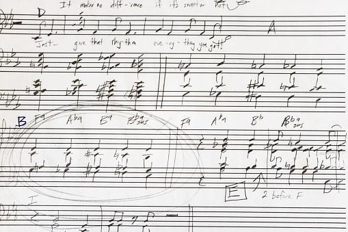 Hand written sheet music