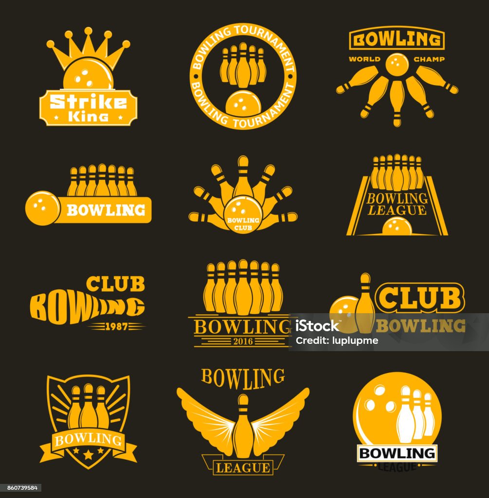 Emblèmes de logo vectoriel bowling - clipart vectoriel de Lanceur au cricket libre de droits