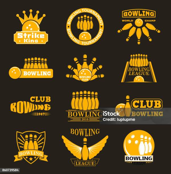 Emblèmes De Logo Vectoriel Bowling Vecteurs libres de droits et plus d'images vectorielles de Lanceur au cricket - Lanceur au cricket, Logo, Vectoriel