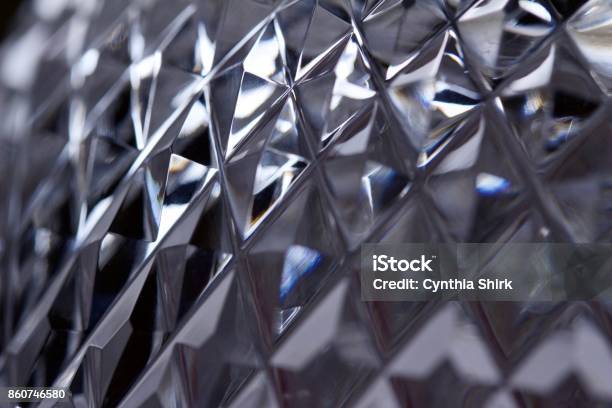 Macro Lead Crystal Facets Abstract Background Stock Photo - Download Image Now - Crystal Glassware, Crystal, Cutting