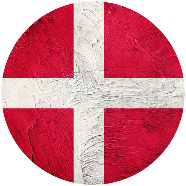 istock Grunge Denmark flag. Denmark button flag Isolated on white background 860756792
