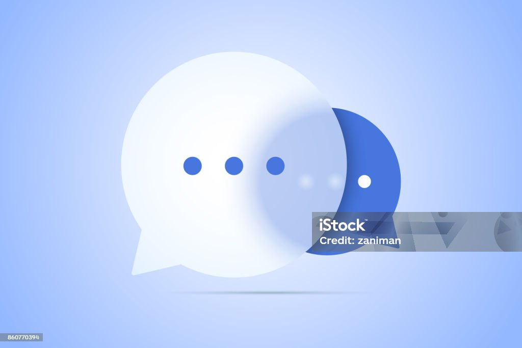 Chat-Vektor-Illustration mit Rede Blase Symbole. - Lizenzfrei Chatbot Vektorgrafik