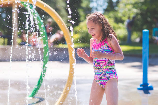 istock Summer afternoon at the splash pad 860770996