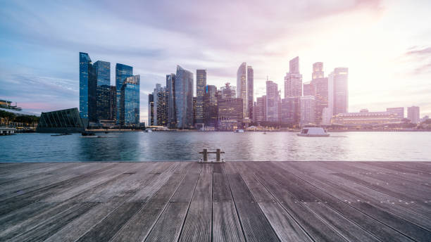 istock Singapore city beautiful sunset 860772000