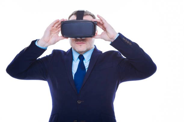istock Confident handsome businessman holding 3d glasses 860774530
