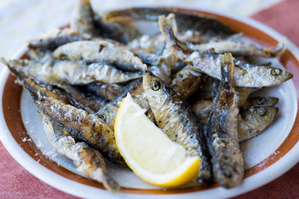 istock Fried smelt fishes served in a plate 860775176