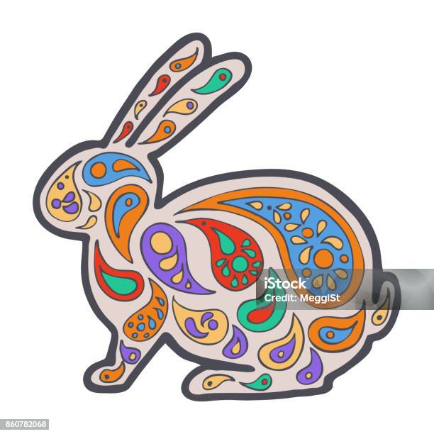 Tangle Pattern Rabbit Stock Illustration - Download Image Now - Rabbit - Animal, Zen-like, Abstract