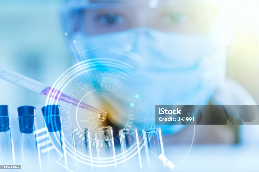 scientist working for analysis and science concept. Medical Research Stock Photo