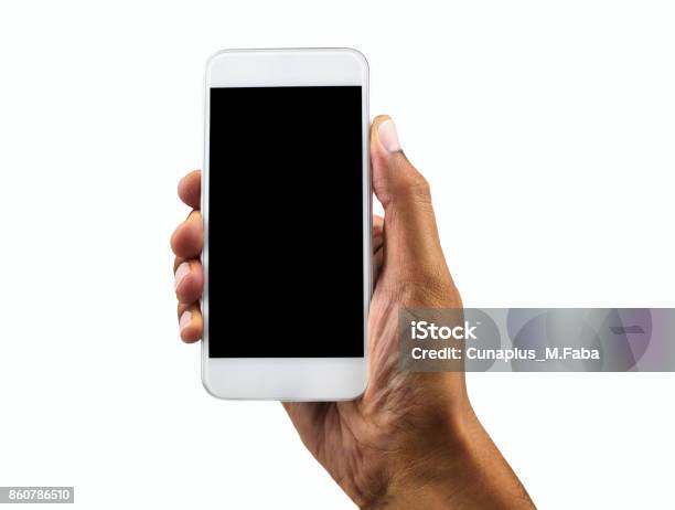 Mi Teléfono Blanco Vertical Foto de stock y más banco de imágenes de Teléfono - Teléfono, Mano humana, Mano