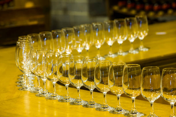 istock crystal glasses on the bar 860792894