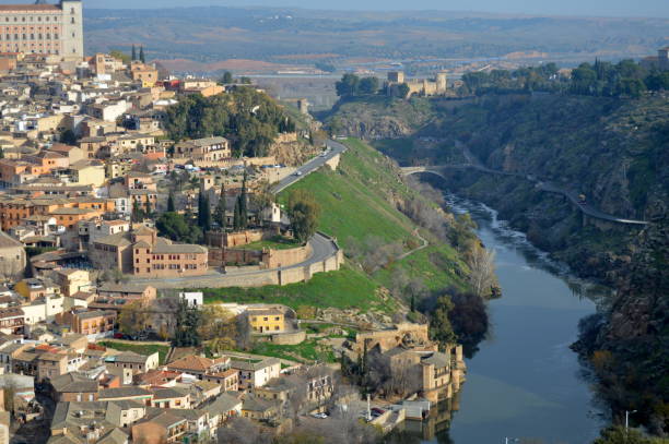 View to Toledo, buildings and river.