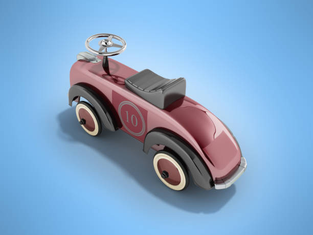 istock Machine pusher for children 3-6 years old red perspective back 3d render on white background 860808436