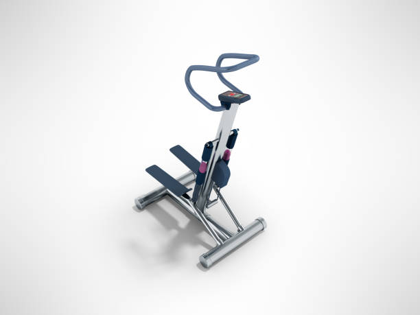Sports trainers for foot stepper blue perspective 3d render on gray backgroundSports trainers for foot stepper blue perspective 3d render on white backgroundSports trainers for foot stepper blue from above 3D render on white background